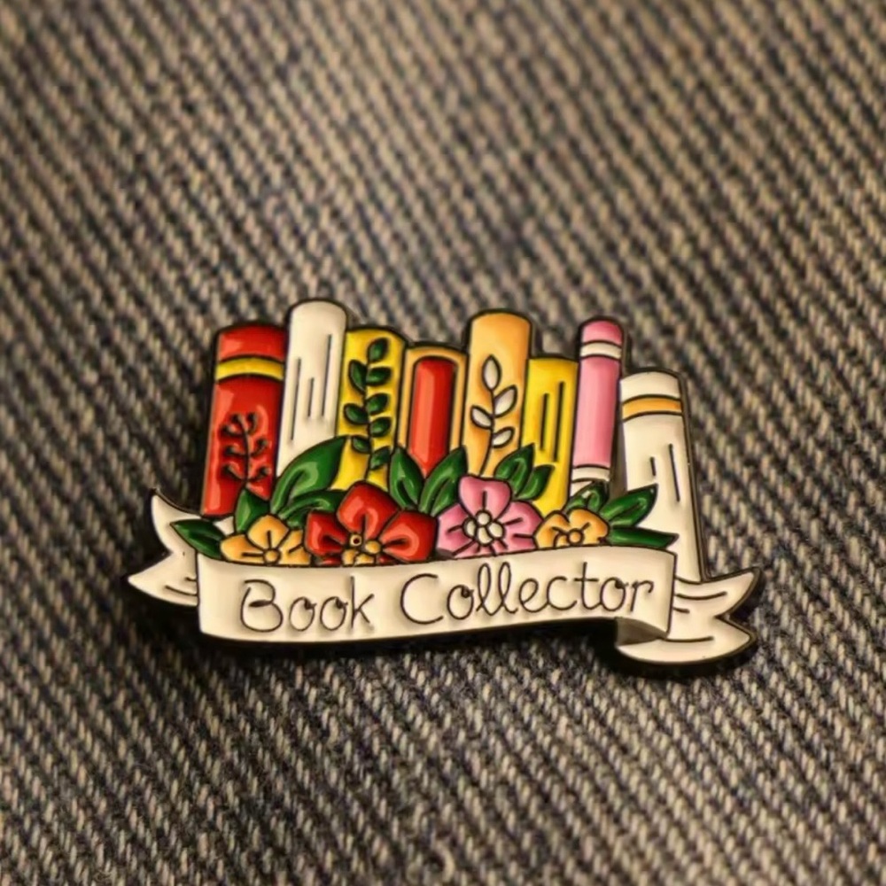 Colorful Book Collector Enamel Pin